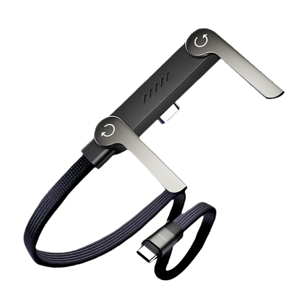 Cable de Carga Ultra Rápida 240W con Soporte Integrado y Conector 90°