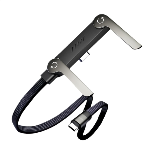 Cable de Carga Ultra Rápida 240W con Soporte Integrado y Conector 90°