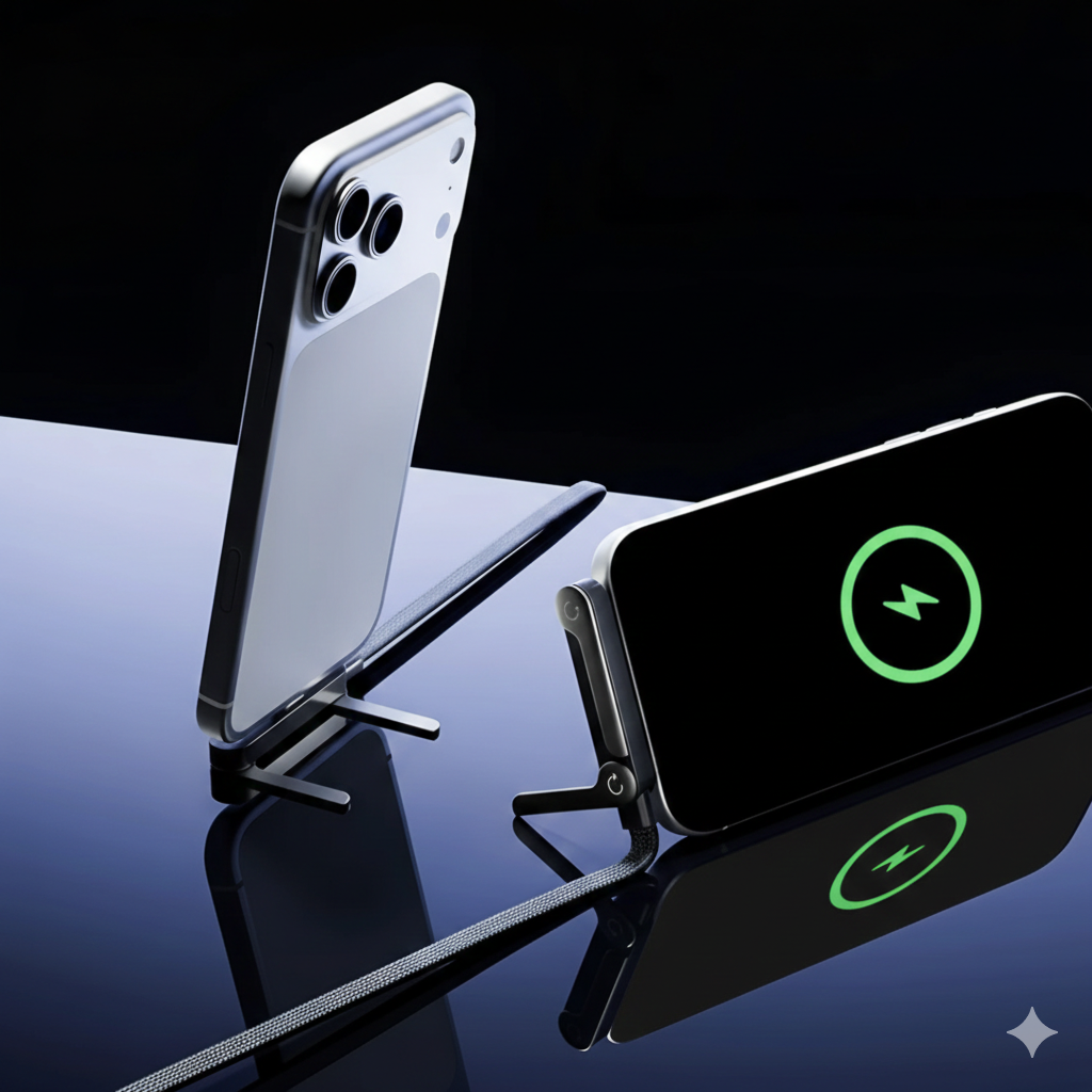 Cable de Carga Ultra Rápida 240W con Soporte Integrado y Conector 90°